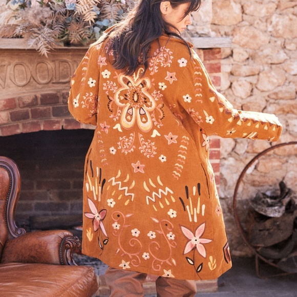 Talisman Woodstock Embroidered Corduroy Coat SZ M NEW - Picture 13 of 13